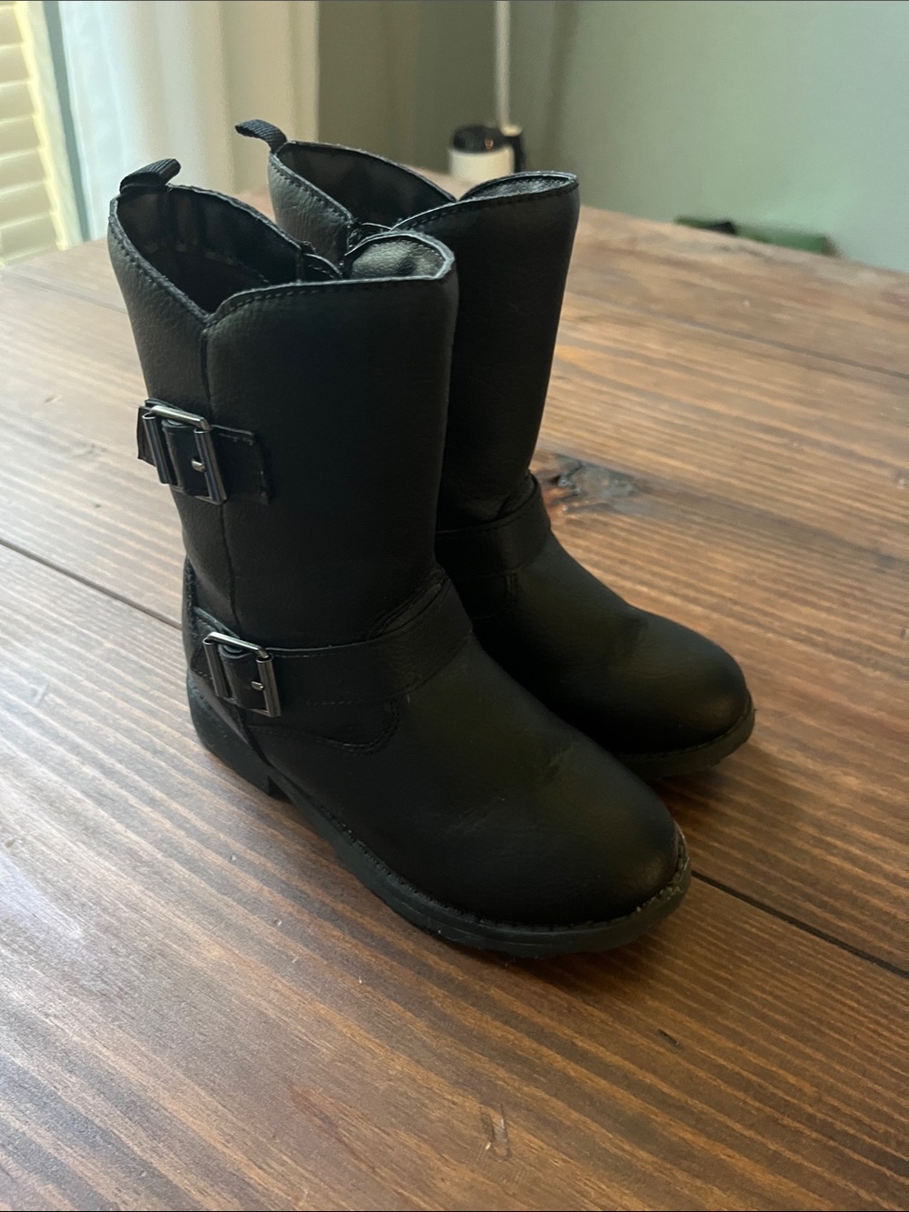 Carter's Black Girls' Buckle Mid-Calf Boots -Toddler size 11